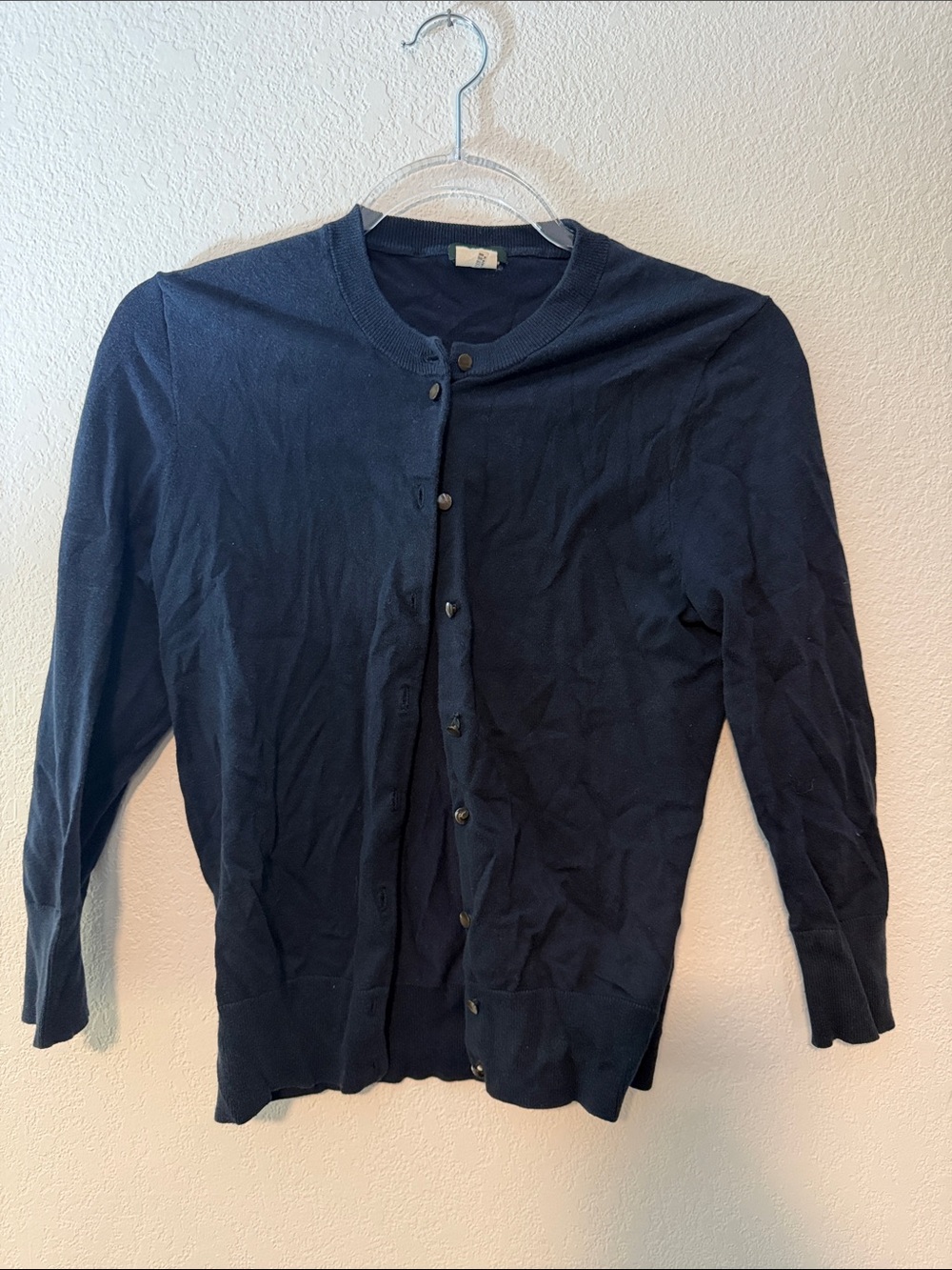 J. Crew Factory Navy Crewneck Button Cardigan
